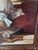 1990s Large Original Regency Fine Art Studio Painting “Woman With Lute” by Talach – Framed 60 X 47 For Sale - Image 12 of 15