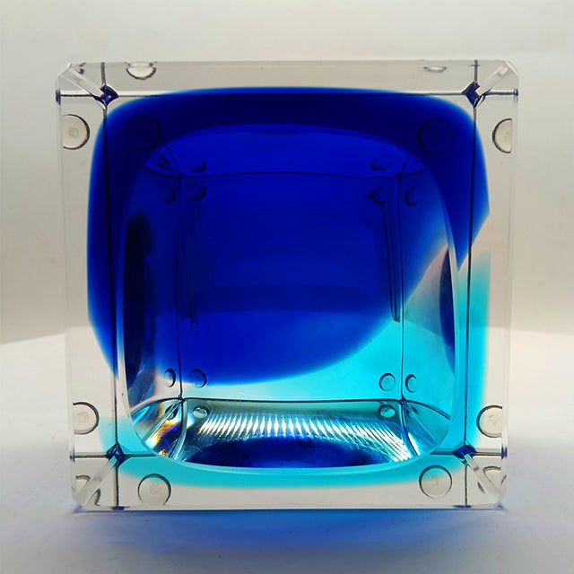 Vintage Square Ashtray in Murano Glass by Flavio Poli for Seguso, 1970s For Sale - Image 9 of 11