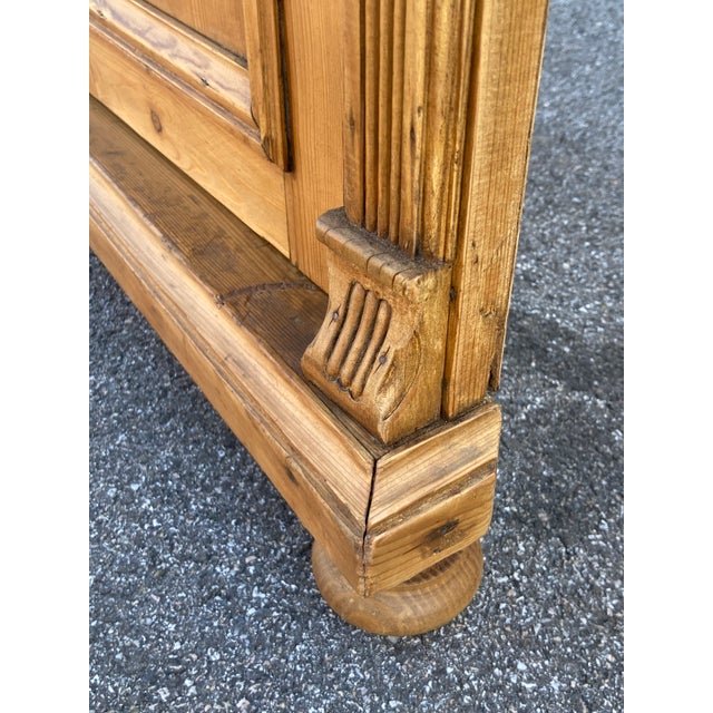 Brown Pine Corner Cupboard With Two Doors and One Drawer For Sale - Image 8 of 14