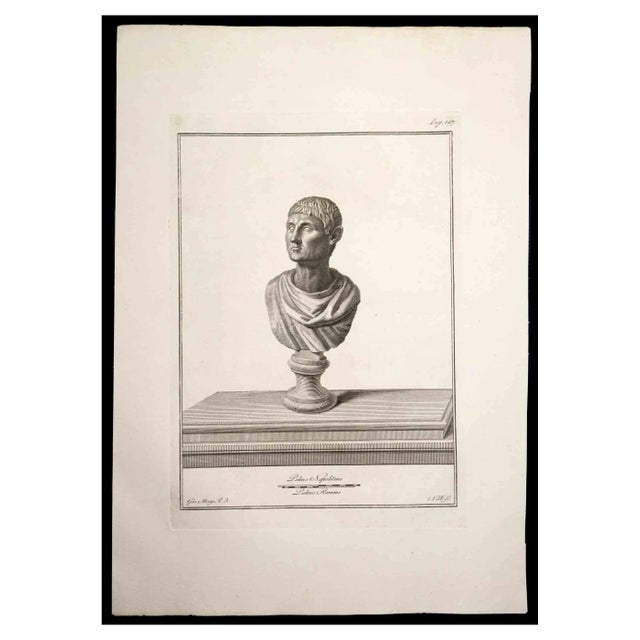 Carlo Nolli, Ancient Roman Bust, Original Etching, 18th Century For Sale