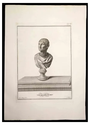 Carlo Nolli, Ancient Roman Bust, Original Etching, 18th Century