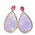 Bochic “Orient” Red Ruby & Lavender Jade Earrings set in 18K Gold & Silver For Sale - Image 4 of 7
