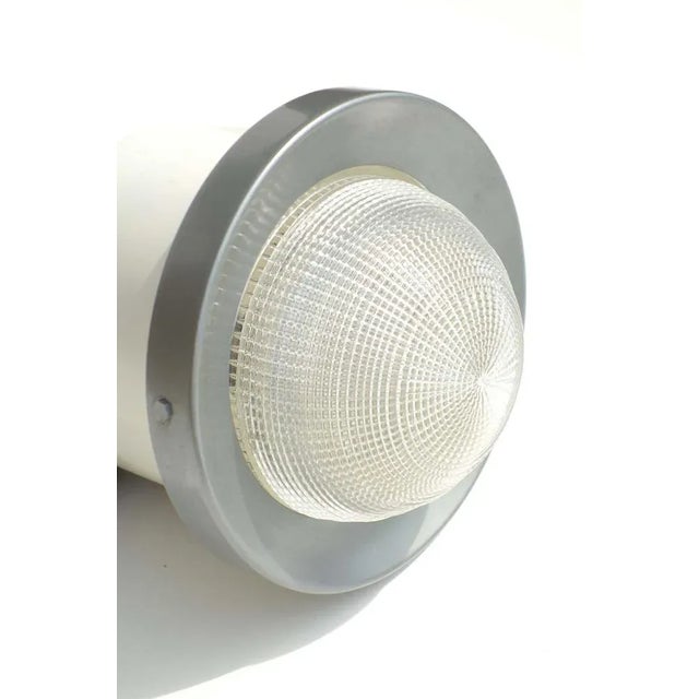 1950s Italian White Metal & Glass Ceiling Lamp from Stilnovo, 1950s For Sale - Image 5 of 6