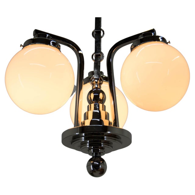Art Deco 3-Arm Chandelier, 1920s For Sale - Image 13 of 13