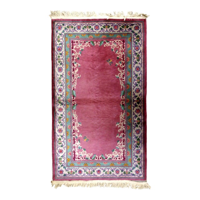 1930s Handmade Art Deco Chinese Rug For Sale