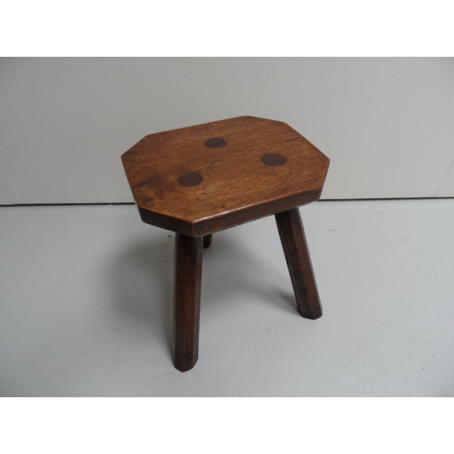 Antique Oak Milk Stool, 1890s, in Flawless conditions. Designed 1890 to 1919