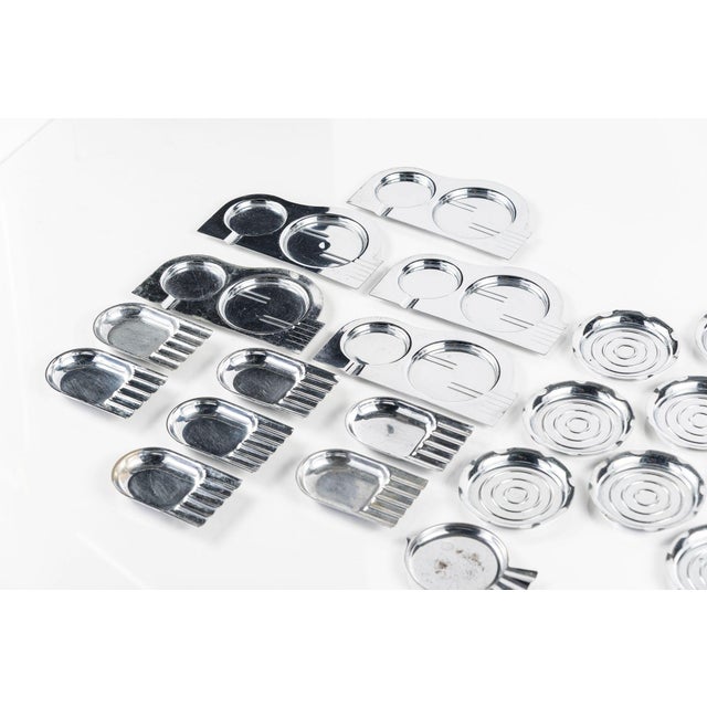 Mid-Century Modern Antique Art Deco Chase & Manning Bowman Chrome Cigarette Ashtrays 1930s For Sale - Image 3 of 16