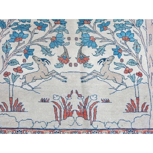 Zabihi Collection Pictorial Paradise Antique Tabriz Oversize Tree of Life Rug For Sale In New York - Image 6 of 18