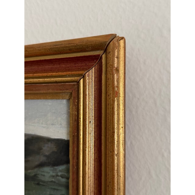 Vintage French Landscape Painting in Gilt Frame For Sale In Houston - Image 6 of 9
