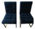 Jonathan Adler Pair of Goldfinger Dining Chairs in Rialto Navy For Sale