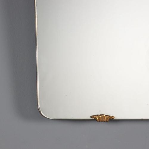 Vintage Mirror with Brass Details, 1960s For Sale - Image 6 of 12