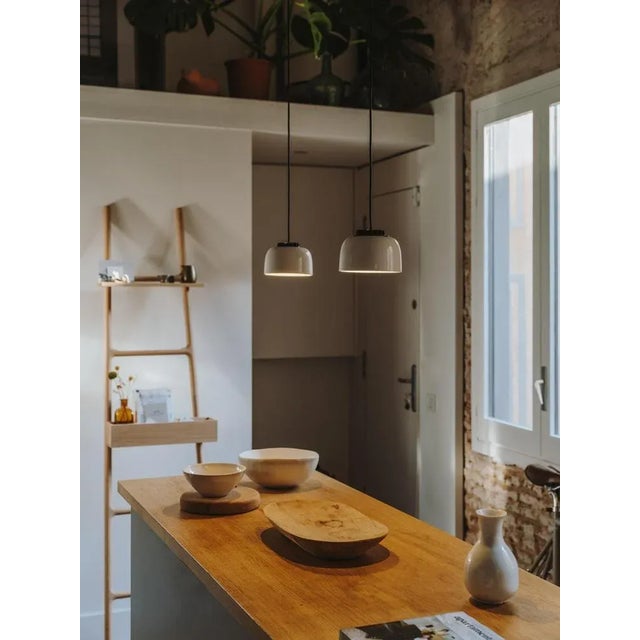 Large Black Headhat Bowl Pendant Lamp by Santa & Cole For Sale - Image 10 of 11