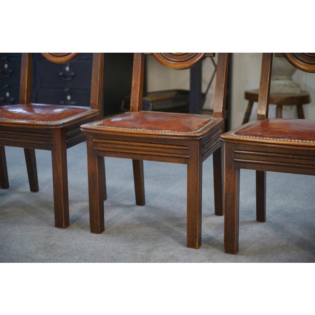 Chairs with Leather Seats by Étienne Kohlmann, 1960s, Set of 6 For Sale - Image 11 of 14