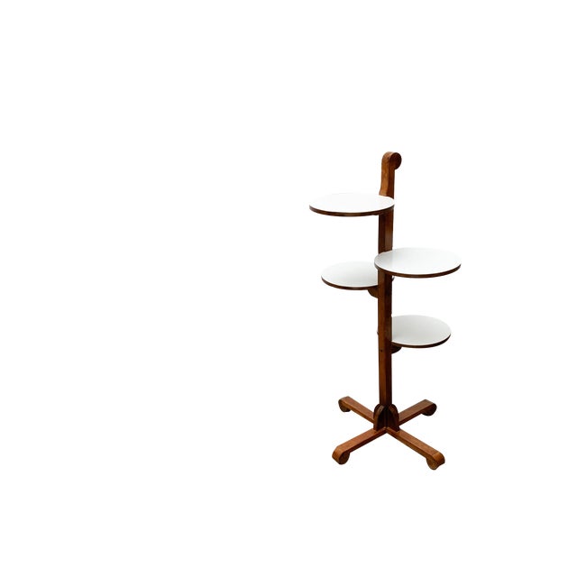 Mid-Century Wood Plant Stand in the style of André Groult, 1960s For Sale