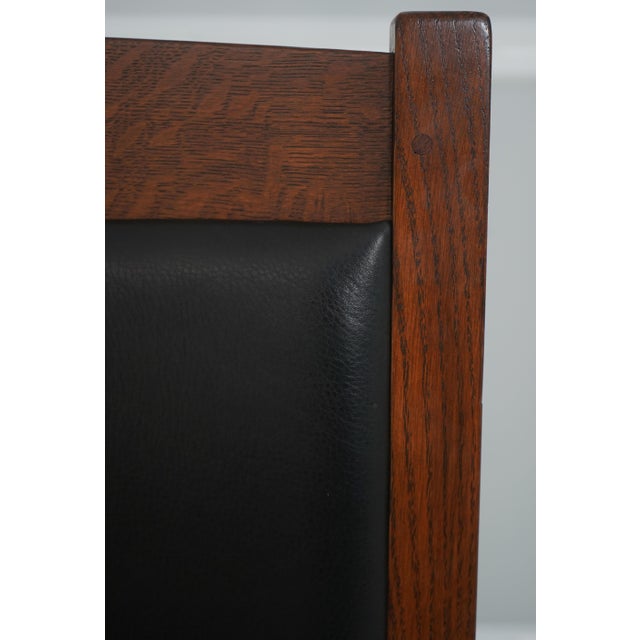 Pair Stickley Mission Oak Bar or Bistro Chairs For Sale - Image 11 of 18