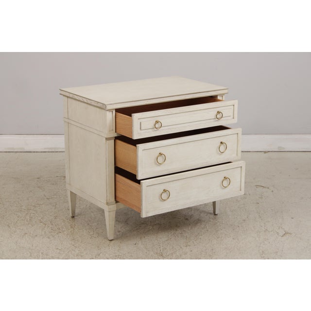 1990s Pair of Century 3 Drawer Whitewashed Dressers Chests For Sale - Image 5 of 15