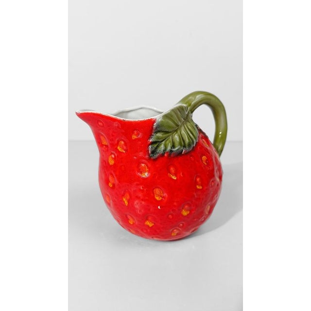 Vintage Italian Majolica Jug in the Shape of a Strawberry in the style of Italica Ars, 1970s For Sale - Image 9 of 15