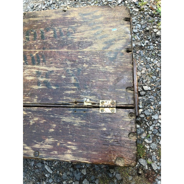 Rustic Distressed Small Wooden Trunk For Sale In Philadelphia - Image 6 of 12
