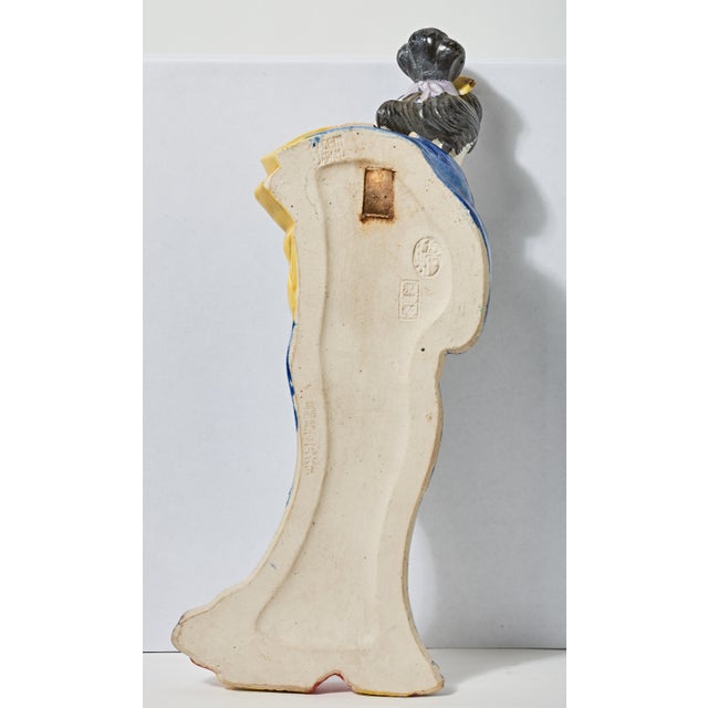 Early 20th Century Antique Japanese Ceramic Geisha Wall Vase For Sale - Image 5 of 9