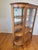 Traditional Antique Quarter-Sawn Oak Curved Glass China Cabinet, C. 1910 For Sale - Image 3 of 18