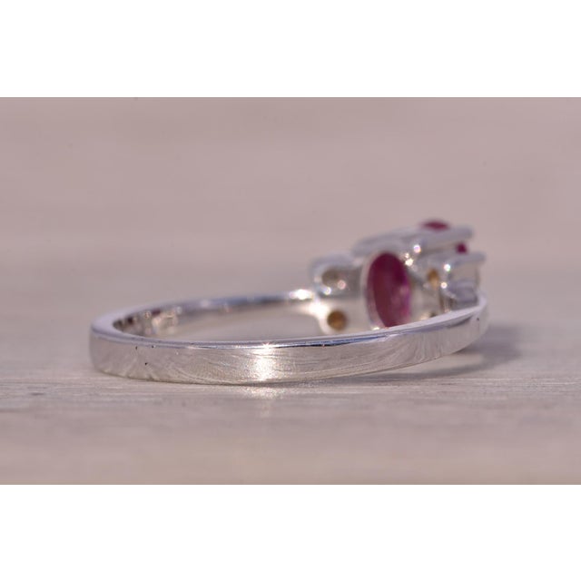 Metal The Takie: Ruby and Natural Diamond Ring in White Gold For Sale - Image 7 of 11