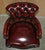 Animal Skin Oxblood Leather Chesterfield Captain's Chairs with Floor Lock Rings, Set of 2 For Sale - Image 7 of 18