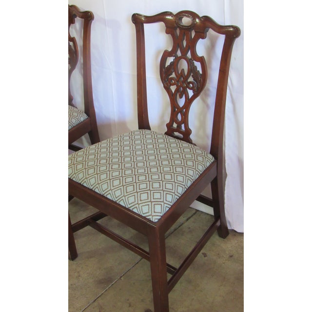 1980s 1980s Baker Charleston Chippendale Dining Room Chairs Mahogany For Sale - Image 5 of 10