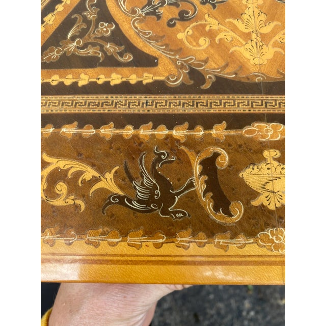 Sienna Early 20th Century Stacking Italian Marquetry Triangle Tables - 3 Pieces For Sale - Image 8 of 13