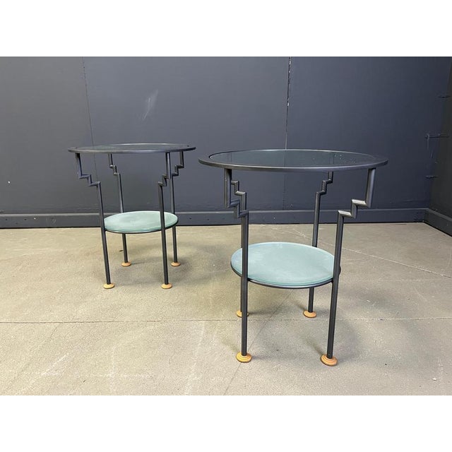 Postmodern Side Tables, 1980s, Set of 2 For Sale - Image 11 of 12