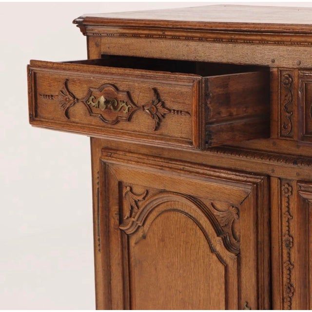 18th Century Mammoth 18th Century Oak Buffet- Beautiful Carved Details For Sale - Image 5 of 12