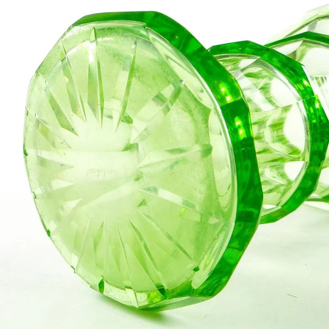 Art Deco Uranium Vase from Moser, Former Czechoslovakia, 1930s For Sale - Image 4 of 13