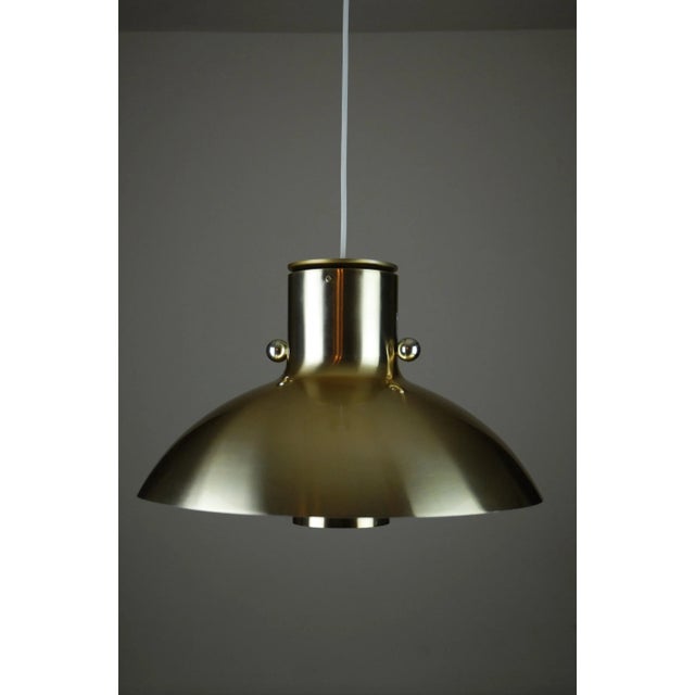 Gold Pendant Lamp by Acton Bjorn for Lyfa, Denmark, 1970s For Sale - Image 8 of 13