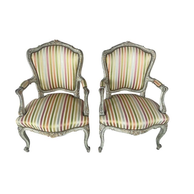 19th Century French Louis XV Style Rococo Fauteuil Armchairs For Sale - Image 11 of 11