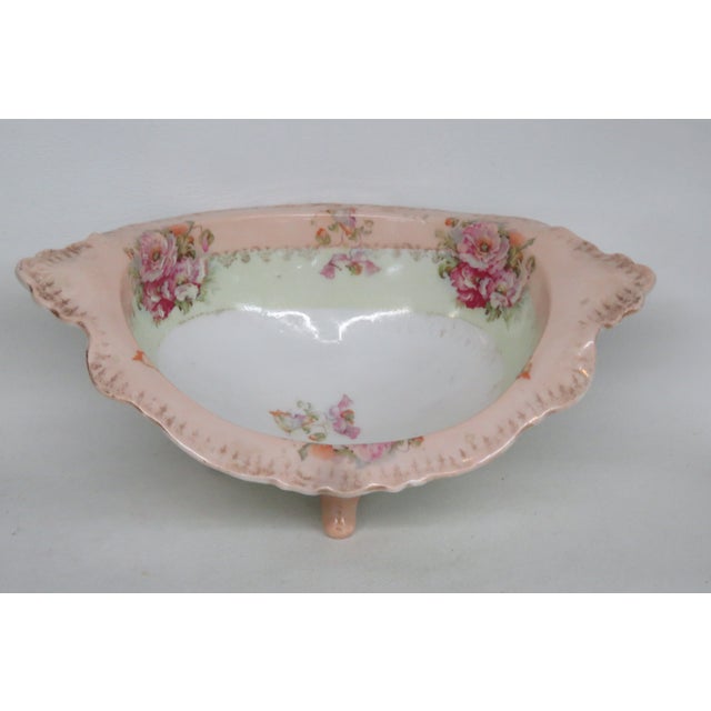 Early 20th Century Karl IV Gold Gilt Lime and Pink Candy Bowl Porcelain Made in Austria 4662b For Sale - Image 5 of 16