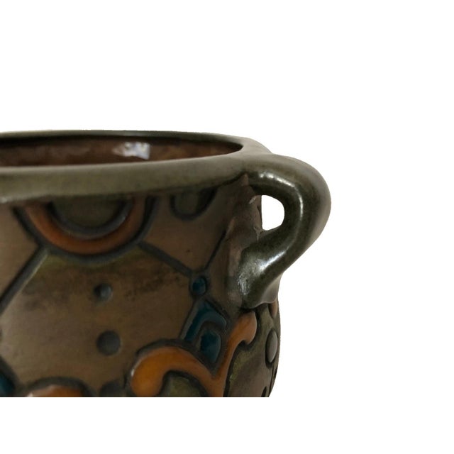 1900 - 1909 Amphora Turn Teplitz Austria Art Nouveau Pottery 3.23" Cachepot Ca: 1900-1919 For Sale - Image 5 of 10