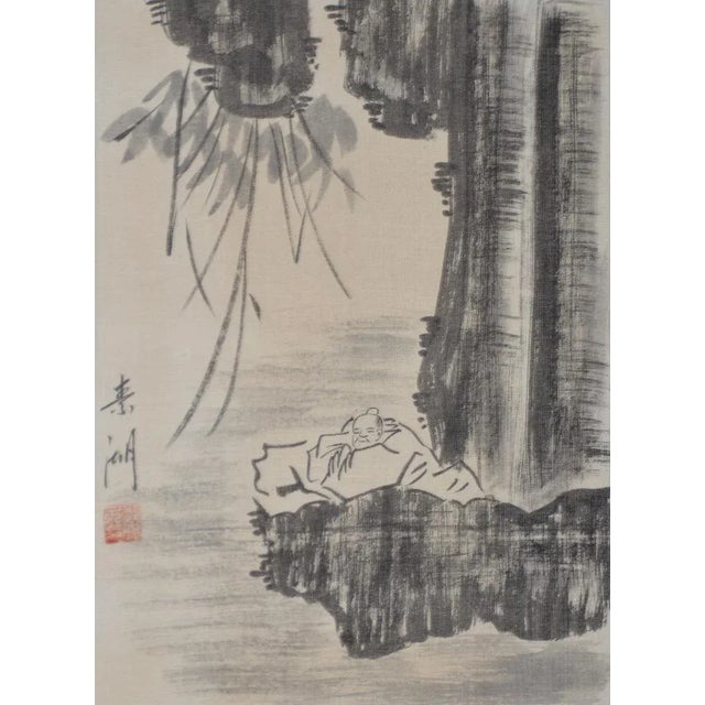 Pair of Vintage Chinese on Silk Watercolor Paintings C.1940s Chairish