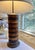 Wood Turned Wood Barrel Form Table Lamps With Shades, Set of 2 For Sale - Image 7 of 18