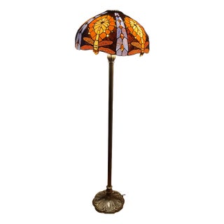 Vintage Tiffany Style Floor Lamp, 1950s For Sale