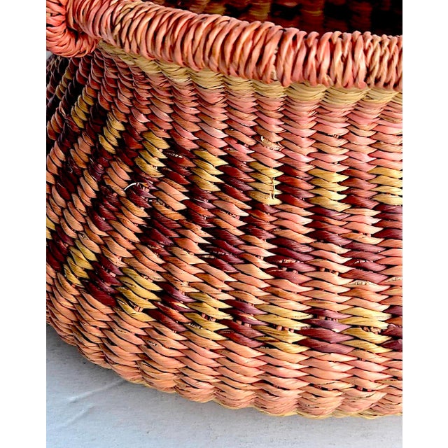African Bolga Grass Egg Basket For Sale - Image 10 of 12