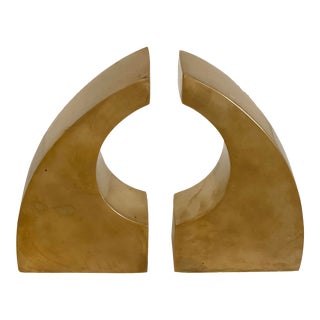 Mid-Century Modern Brass Bookends For Sale