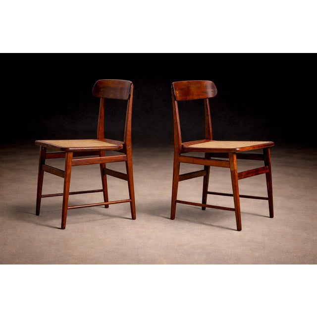 1950s Pair of “Lucio Costa” Chairs in Rosewood & Caning, Sergio Rodrigues, 1956 For Sale - Image 5 of 11