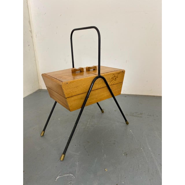 Brown Vintage Mid-Century Sewing Box, 1950s For Sale - Image 8 of 9