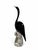 Formia Murano Vintage Formia Murano Black Glass Heron Bird Sculpture - Authentited With Original Sticker For Sale - Image 4 of 5
