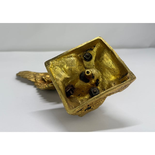 French Napoleon III Gilt Bronze Eagle Sculpture Signed Rousseau C. 1870 For Sale - Image 3 of 10