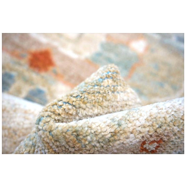 Persian Sultanabad Wool 3x12 Khaki, Slate, & Rust Handmade Runner Rug #1142113 For Sale - Image 11 of 13