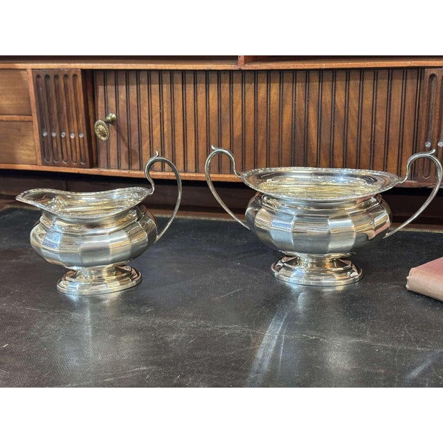 Vintage English Silver-Plated Tea and Coffee Service, 1930s, Set of 3 For Sale - Image 6 of 10
