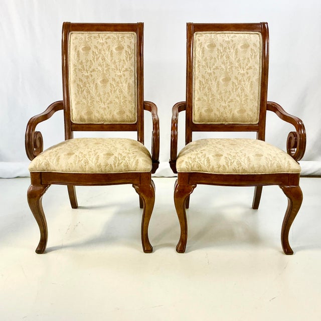 1990s Vintage Thomasville Biedermeier French Empire Neoclassical Scrolled Arm Dining Chairs - Set of 8 For Sale - Image 16 of 18