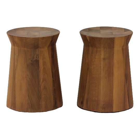 Dama Side Tables in Wood from Poliform, Set of 2 For Sale