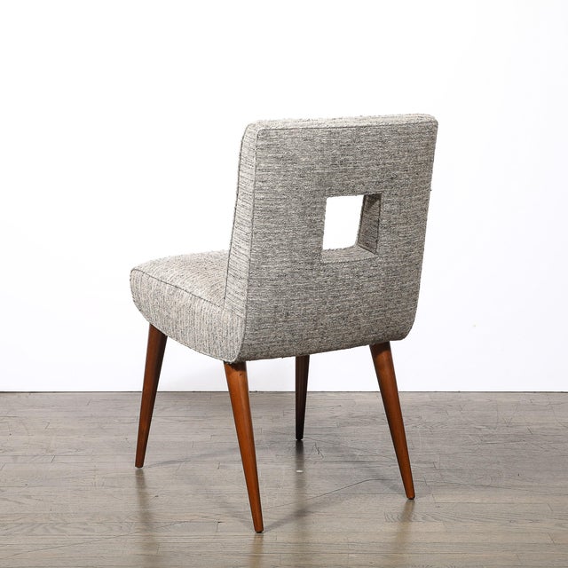 Set of 6 Mid-Century Modern Walnut Cutout Back Arm & Side Chairs by Paul Frankl For Sale - Image 9 of 17