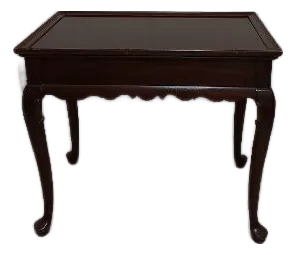 1950s Mahogany Queen Anne Style Tea Table Featuring Pull-Out Trays on Both Ends